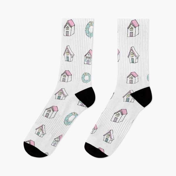Item preview, Reindeer Delight Christmas homes in pink designed and sold by Quiet Waters Design.