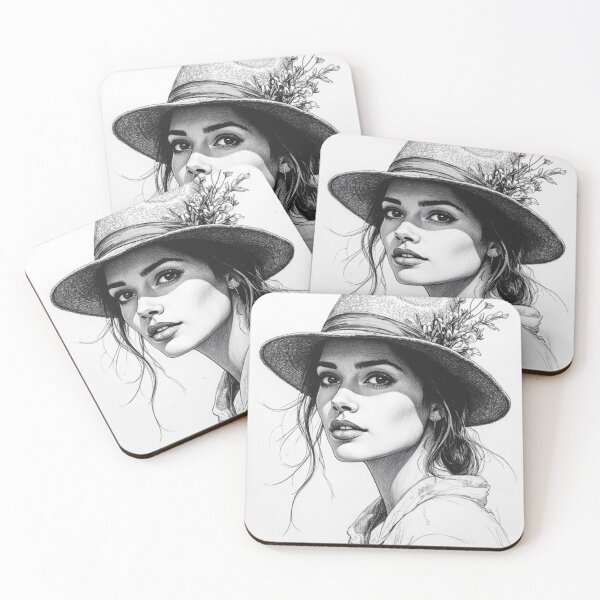 Item preview, Wildflower Wanderer - Rustic Monochrome Portrait Print designed and sold by nhk999.