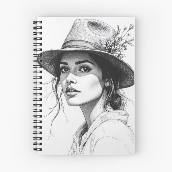 Item preview, Wildflower Wanderer - Rustic Monochrome Portrait Print designed and sold by nhk999.