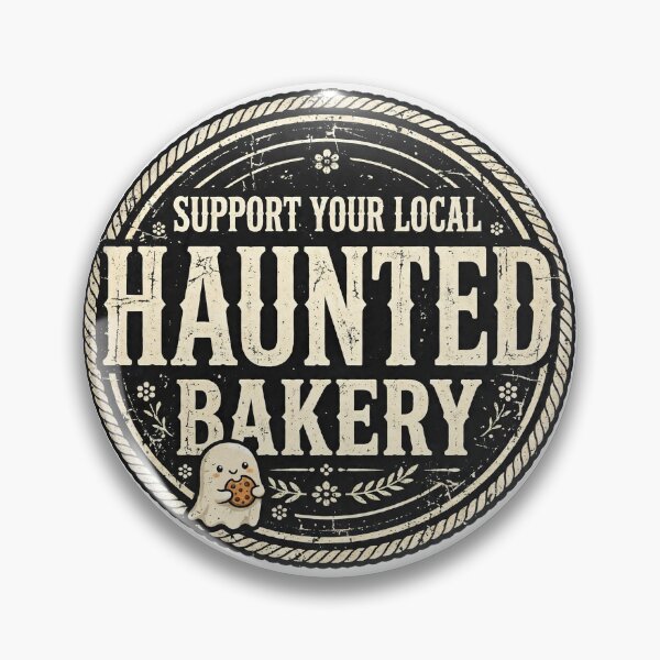 Item preview, Haunted Bakery Ghost Cookie Badge - Halloween 2026 designed and sold by OmniaRozza.
