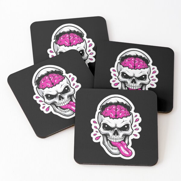 Item preview, Exploding Pink Brain Skull – Mind Blown Edgy Punk Tattoo Horror designed and sold by FestivityFinds.