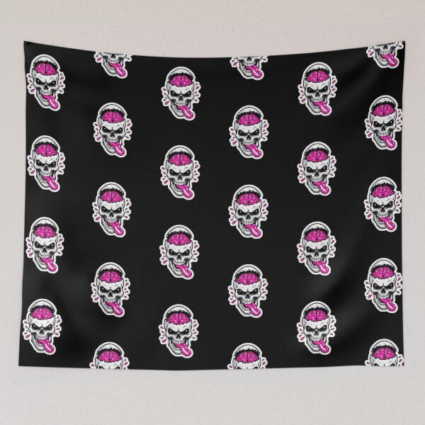 Item preview, Exploding Pink Brain Skull – Mind Blown Edgy Punk Tattoo Horror designed and sold by FestivityFinds.