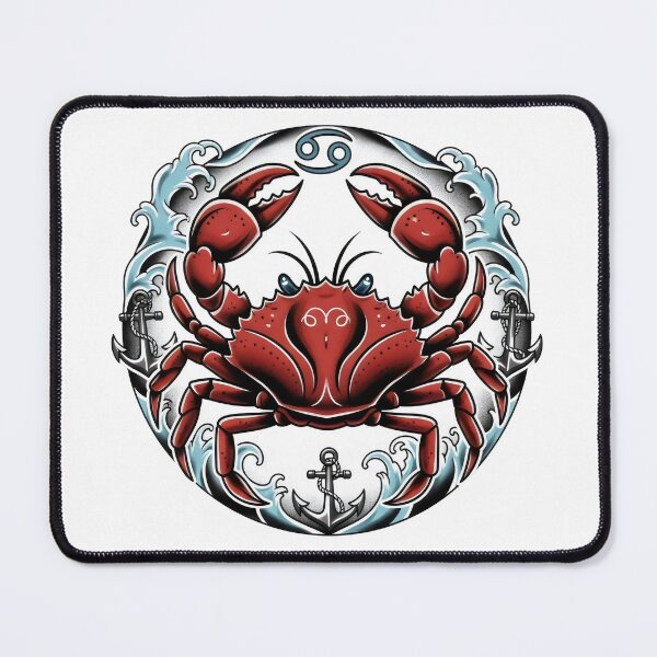 Item preview, Cancer Zodiac Crab Nautical Traditional Tattoo Design designed and sold by Luminari Creations.