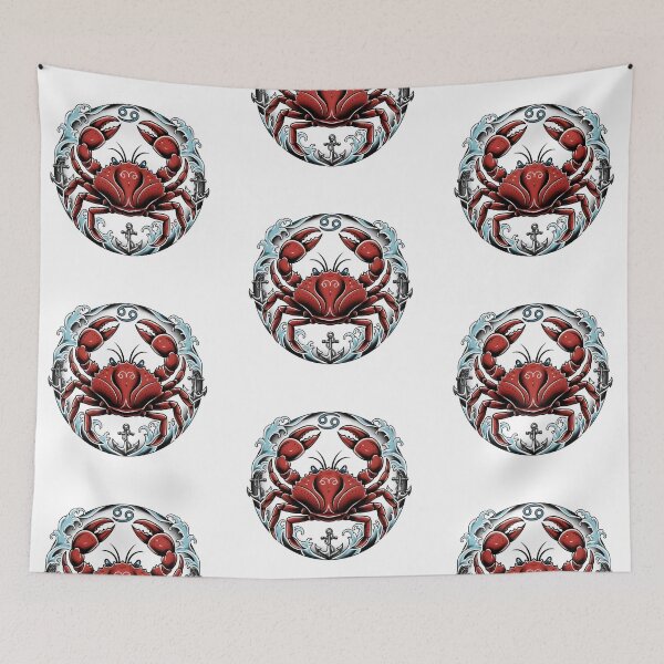 Item preview, Cancer Zodiac Crab Nautical Traditional Tattoo Design designed and sold by Luminari Creations.