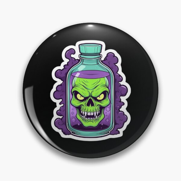 Item preview, Zombie Skull Poison Potion Bottle – Spooky Green Toxic Halloween Horror  designed and sold by FestivityFinds.