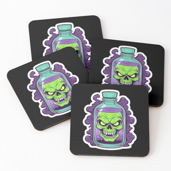 Item preview, Zombie Skull Poison Potion Bottle – Spooky Green Toxic Halloween Horror  designed and sold by FestivityFinds.