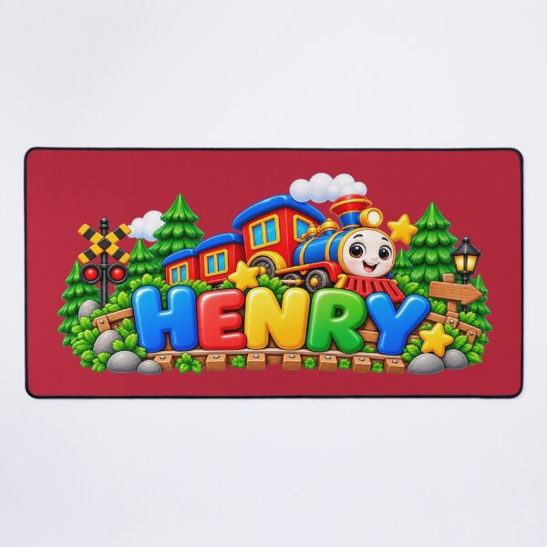 Item preview, Henry Personalized Name – Cute Colorful Train Railway Adventure for Kids designed and sold by HO•Designs.