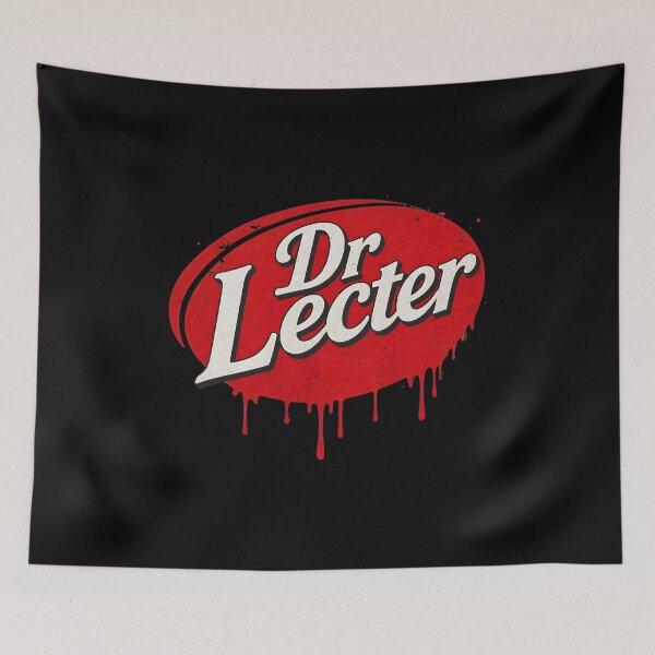 Item preview, Dr Lecter Retro Red Oval Dripping Parody designed and sold by CoastalCraftArt.