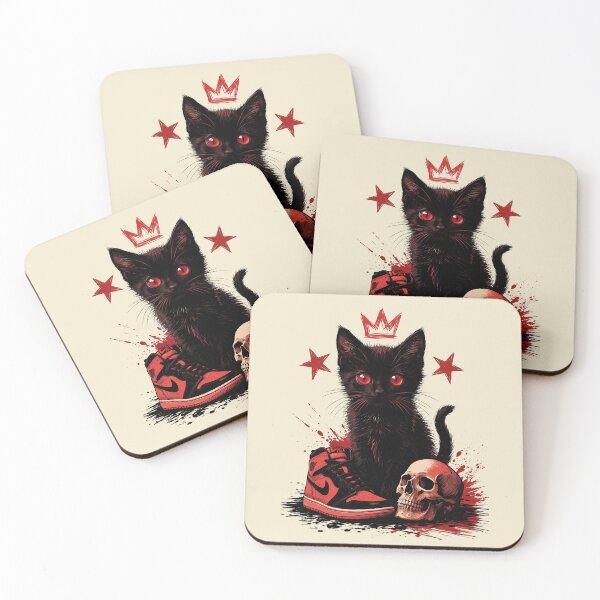 Item preview, Street King Kitty-Black Cat with Red Crown, Sneakers & Skull Artwork designed and sold by HexOne.