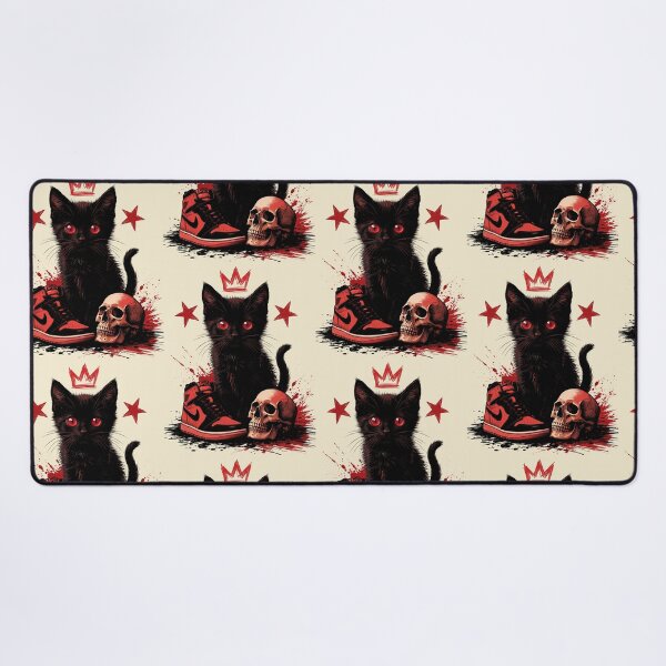 Item preview, Street King Kitty-Black Cat with Red Crown, Sneakers & Skull Artwork designed and sold by HexOne.