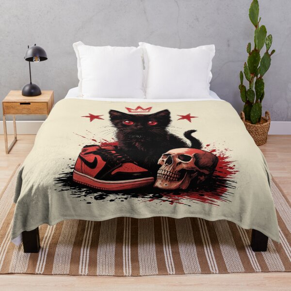 Item preview, Street King Kitty-Black Cat with Red Crown, Sneakers & Skull Artwork designed and sold by HexOne.