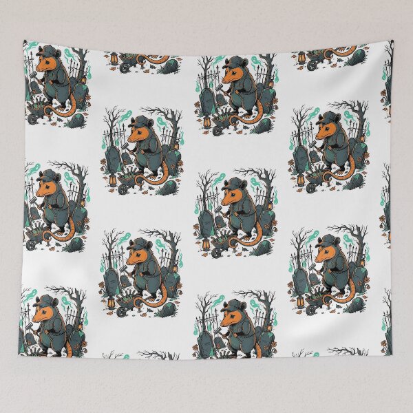 Item preview, Opossum Graveyard Groundskeeper designed and sold by PictoVibe.
