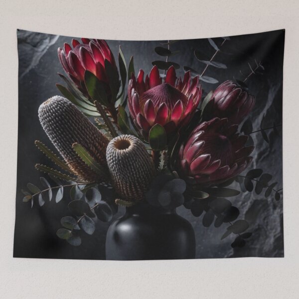 Item preview, Midnight Protea - Exotic Floral Arrangement Art designed and sold by nhk999.