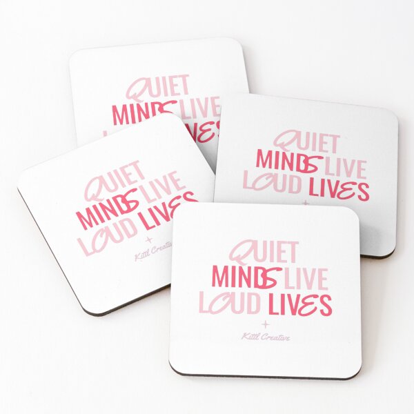 Item preview, Quiet Minds Live Loud Lives – Pink Typography Aesthetic Design designed and sold by MindMess Studio.