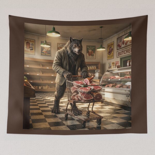 Item preview, London Werewolf Visits the Butcher Shop  designed and sold by Tridentulus.