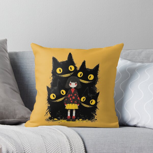 Item preview, Shadow Grin-Red-Eyed Anime Girl & Grinning Black Shadow Cats Graphic designed and sold by HexOne.