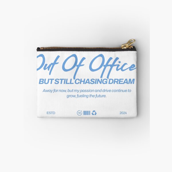Item preview, Out of Office but Still Chasing Dreams – Blue Typography Design designed and sold by MindMess Studio.