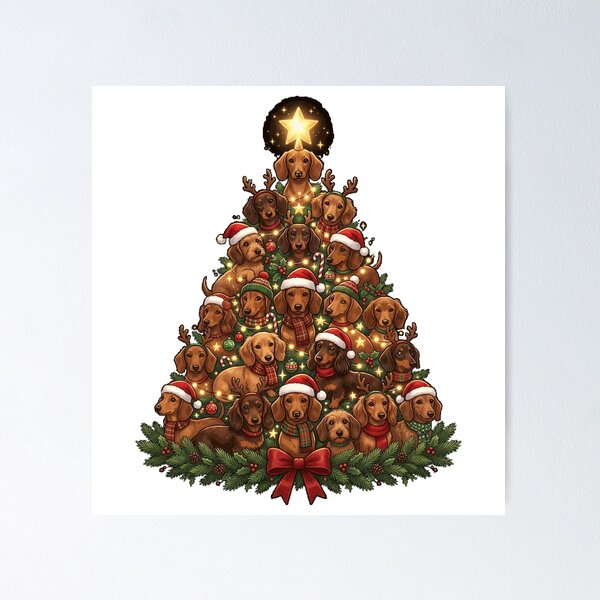 Item preview, Dachshund Christmas Tree Lights Funny Classic T-Shirt designed and sold by Badriiiii.