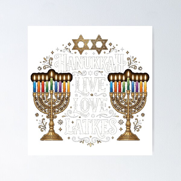 Item preview, Funny Live Love Latkes Hanukkah Menorah Candle Essential T-Shirt designed and sold by gidget-gadget.