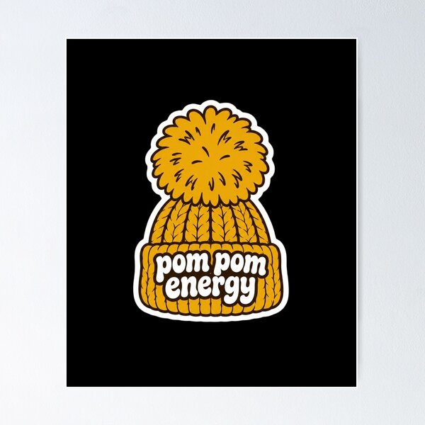 Item preview, Pom Pom Energy Yellow Knit Beanie Sticker – Cute Cozy Winter Hat designed and sold by FestivityFinds.