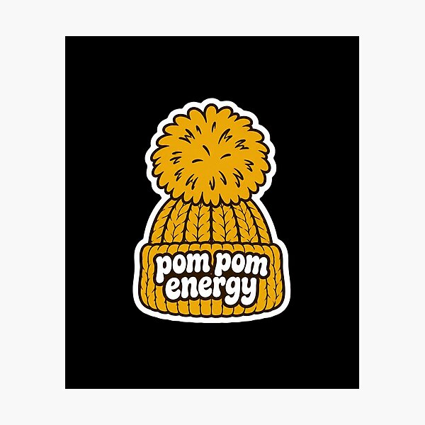 Item preview, Pom Pom Energy Yellow Knit Beanie Sticker – Cute Cozy Winter Hat designed and sold by FestivityFinds.