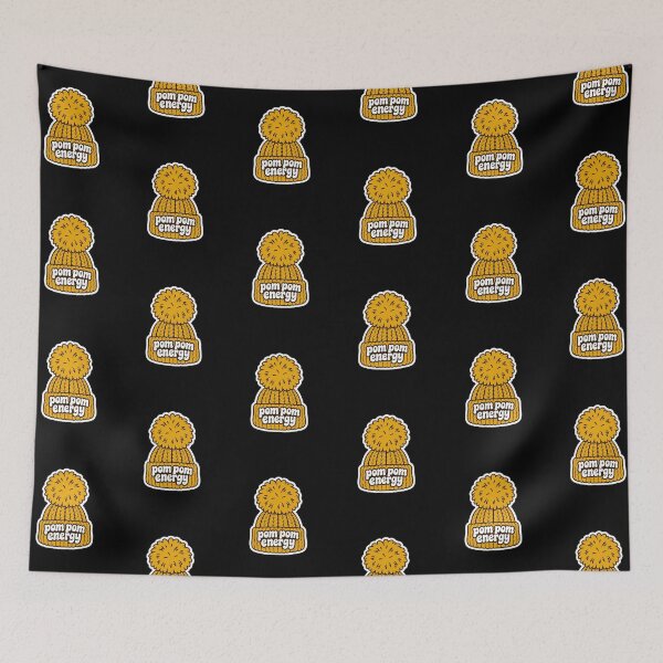 Item preview, Pom Pom Energy Yellow Knit Beanie Sticker – Cute Cozy Winter Hat designed and sold by FestivityFinds.