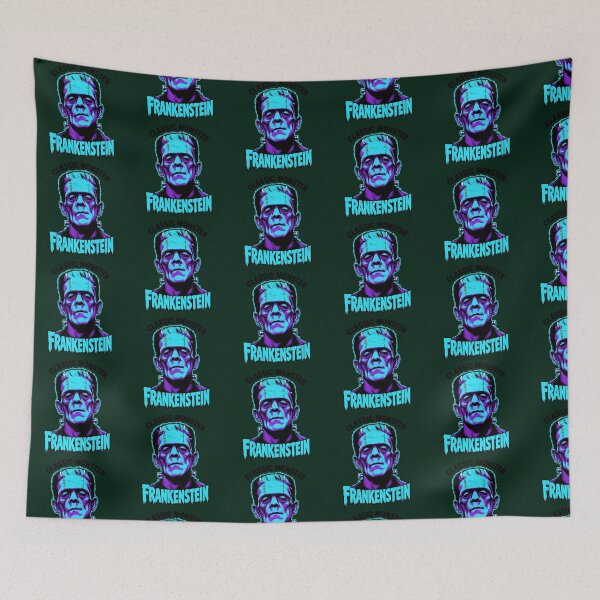 Item preview, Classic Monster Frankenstein Neon Portrait designed and sold by TeeZingShop.