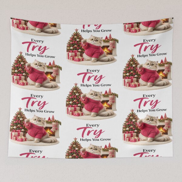 Item preview, Persian Learning Cat – Every Try Helps You Grow designed and sold by PurrBloom Studio.