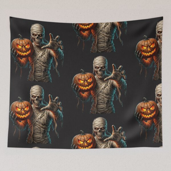 Item preview, The Pumpkin Keeper – Creepy Mummy Halloween Horror designed and sold by LuckyInk11.