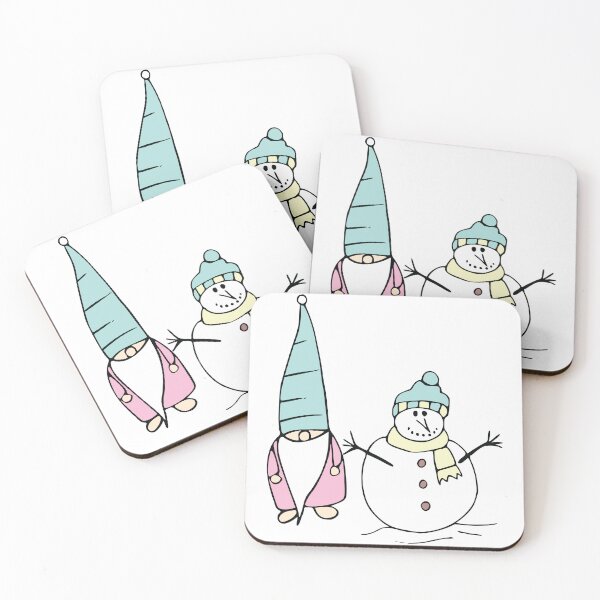 Item preview, Reindeer Delight elves at work in pink designed and sold by Quiet Waters Design.