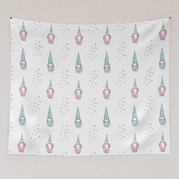 Item preview, Reindeer Delight elves at work in pink designed and sold by Quiet Waters Design.
