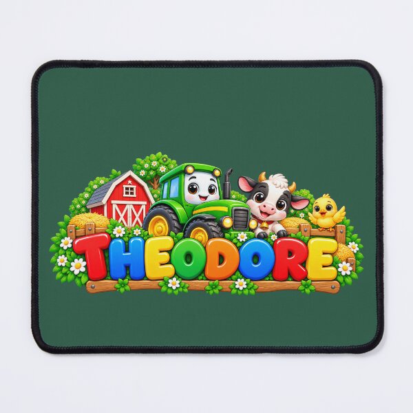 Item preview, Theodore Personalized Name – Cute Farm Animals and Tractor Adventure for Kids designed and sold by HO•Designs.