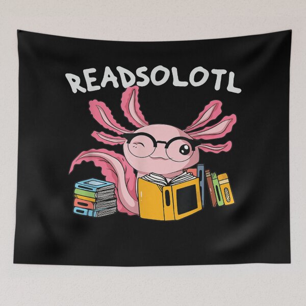 Item preview, Readsolotl Axolotl Reading Bookworm designed and sold by HeleneKarlsen.