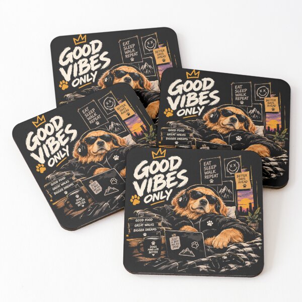 Item preview, Good Vibes Only - Chill Golden Retriever Gamer Dog Laptop Headphones designed and sold by GenZFashion000.