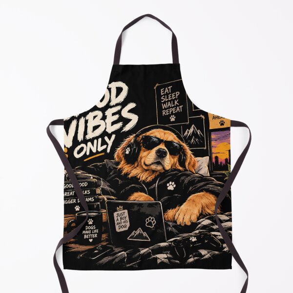 Item preview, Good Vibes Only - Chill Golden Retriever Gamer Dog Laptop Headphones designed and sold by GenZFashion000.