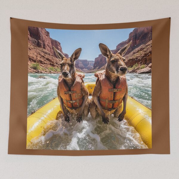 Item preview, Kangaroos Swamp Their Raft in Colorado River designed and sold by Tridentulus.
