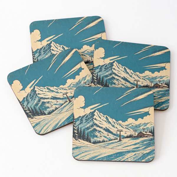 Item preview, Retro Ski Resort Mountain designed and sold by BlueBerry45.