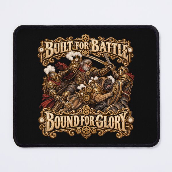 Item preview, Built for Battle, Bound for Glory – Steampunk Warrior and Molossus Dog designed and sold by A5ranchmerch.