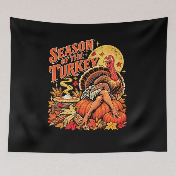 Item preview, Funny Thanksgiving Turkey with Pumpkins and Pie designed and sold by DaphoLatara.
