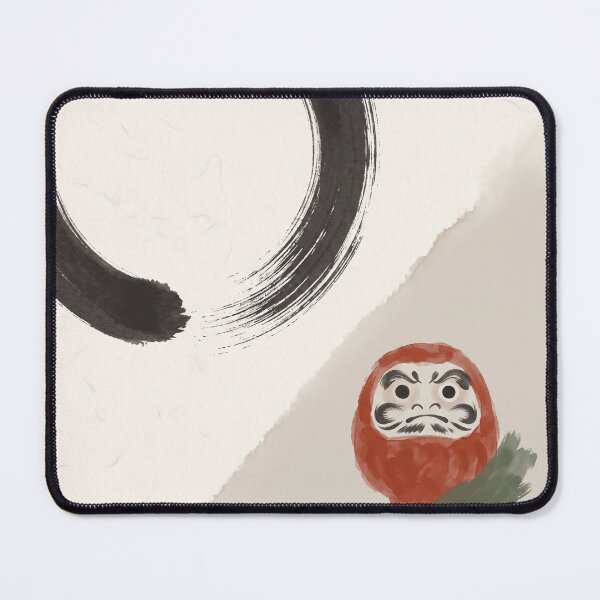 Item preview, Daruma Doll Both Eyes Wish Fulfilled with Enso Circle Japandi Ink Art Good Luck Decor designed and sold by WabiSabiEssence.