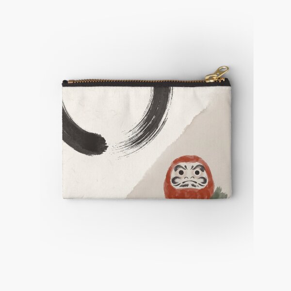 Item preview, Daruma Doll Both Eyes Wish Fulfilled with Enso Circle Japandi Ink Art Good Luck Decor designed and sold by WabiSabiEssence.