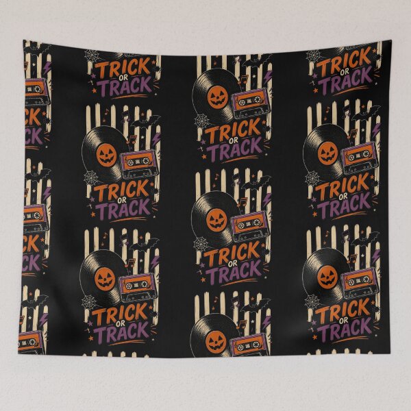 Item preview, Trick or Track – Retro Vinyl and Cassette Halloween designed and sold by Nacho Average Designs.