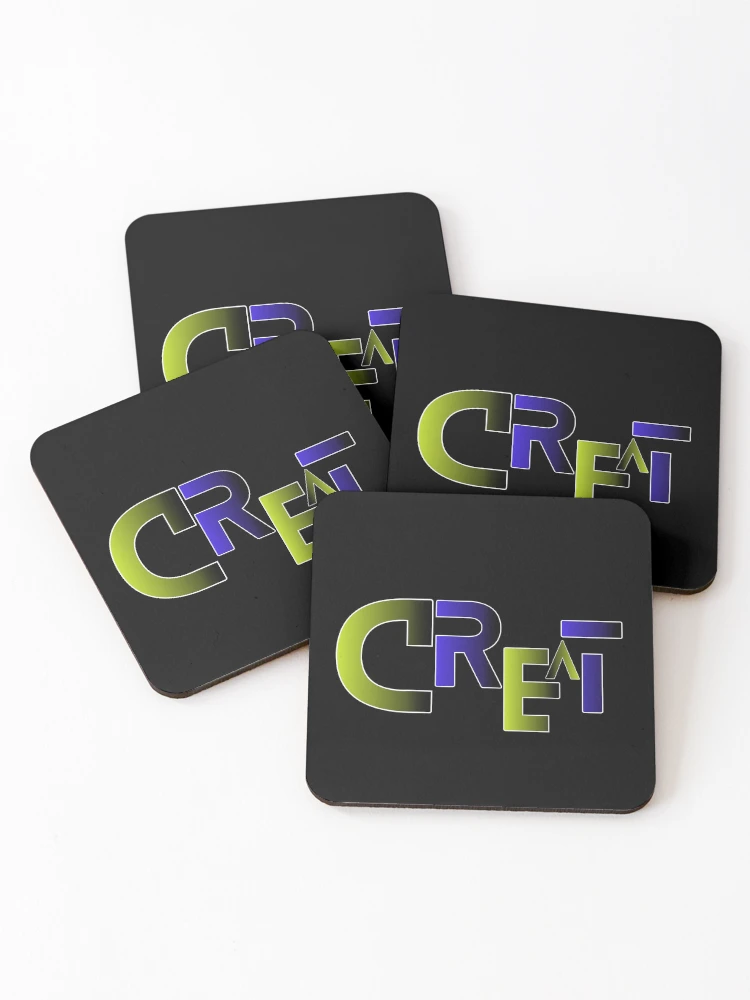 Thumbnail 1 of 5, Coasters (Set of 4), Creative Typography Neon Gradient Lettering Design designed and sold by Detroja Typography.