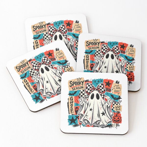 Item preview, Cute Halloween Ghost Spooky Season Checkered Bow Art designed and sold by GenioFin.