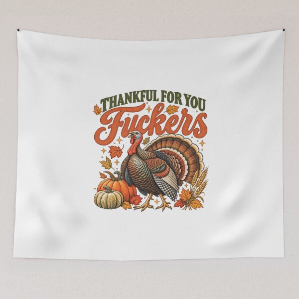 Item preview, Sarcastic Thanksgiving Turkey with Pumpkins and Leaves designed and sold by DienesAngele.