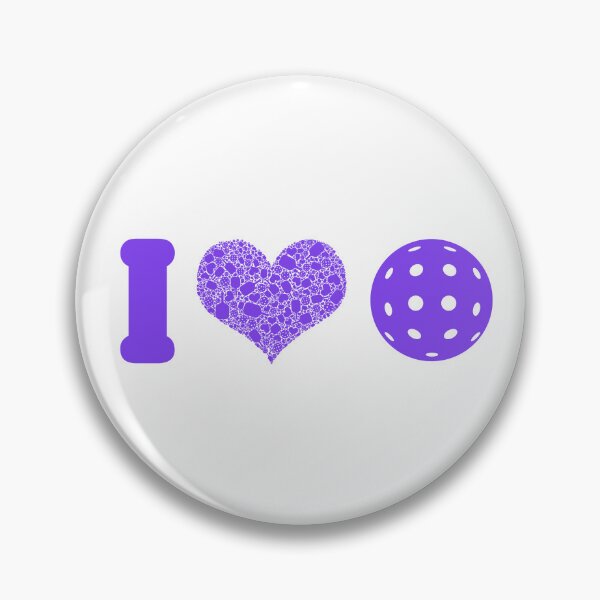 Item preview, Copy of I love Heart Pickleball with outdoor ball electric purple designed and sold by Southpaw Graphics.