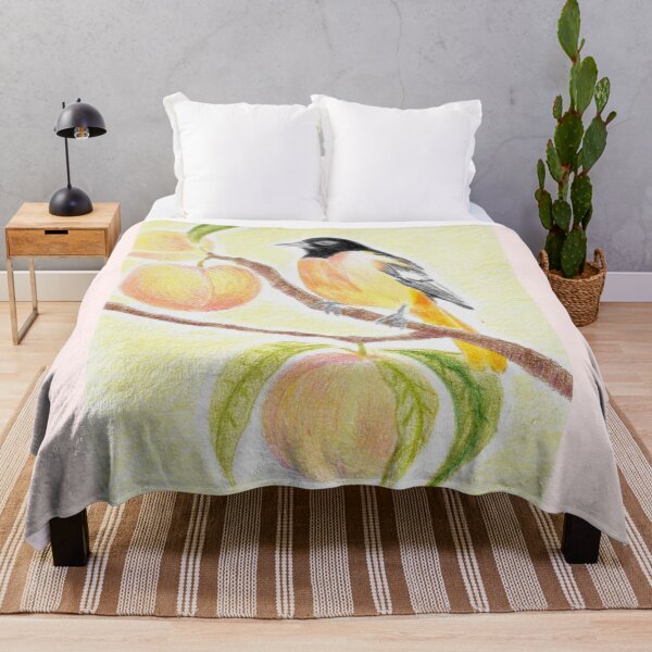 Item preview, Oriole Among the Peaches - Hand-drawn Illustration designed and sold by Julia N.