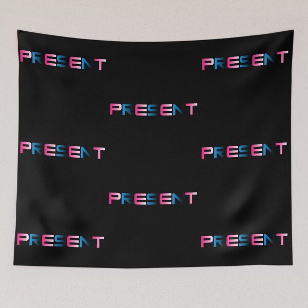Item preview, PRESENT Pink & Blue Gradient Typography designed and sold by Detroja Typography.