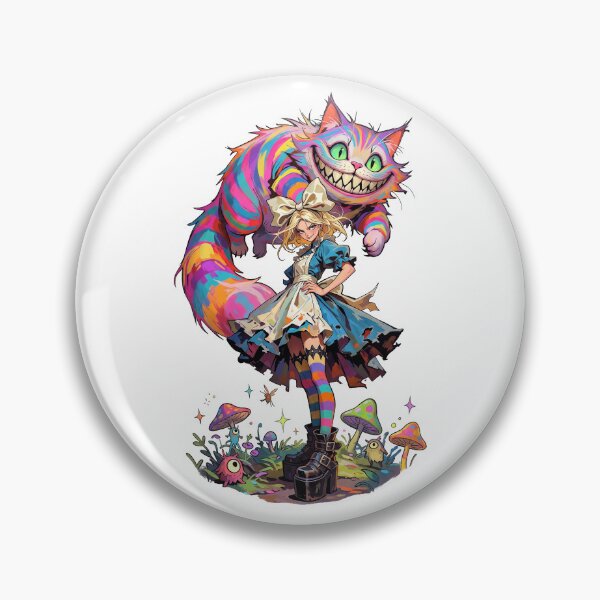 Item preview, Psychedelic Wonderland-Alt Alice & Rainbow Cheshire Cat Graphic Artwork designed and sold by HexOne.