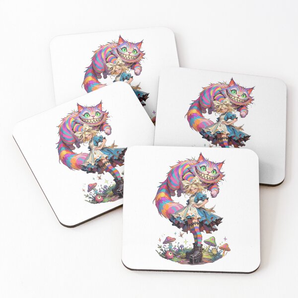 Item preview, Psychedelic Wonderland-Alt Alice & Rainbow Cheshire Cat Graphic Artwork designed and sold by HexOne.